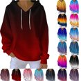 thumbnail image 1 of Womens Zip Up Hoodies Jackets Cropped Sweatshirts Women's Printing Blouses Long Sleeve Pockets Casual Fashion Hooded Sweatshirt Gift for Girls Red M, 1 of 5
