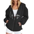 thumbnail image 1 of Womens Zip Up Hoodies Lightweight Women's Hoodies and Sweatshirts Loose Fit Cotton Soft Womens Hoodie Sales or Clearance, 1 of 5