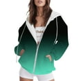 thumbnail image 1 of Womens Zip Up Hoodies Long Sleeve Gradient Color Loose Fit Jackets Casual Fashion Comfy Sweatshirts with Pockets, 1 of 5