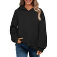 thumbnail image 1 of Womens Zip Up Hoodies, Long Sleeve Pullover for Women Fall Fashion Loose Fit Solid Color Hooded Sweatshirts with Pockets, 1 of 6
