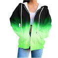 thumbnail image 1 of Womens Zip Up Hoodies, Long Sleeve Pullover for Women Fall Fashion Ombre Tie Dye Drawstring Hooded Sweatshirts with Pockets S-2XL, 1 of 5