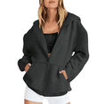 thumbnail image 1 of Womens Zip Up Hoodies Oversized Long Sleeve Sweatshirts Fall Fashion Jackets Autumn Winter Cozy Casual Hooded with Pockets, 1 of 5