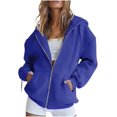 thumbnail image 1 of Womens Zip Up Hoodies Oversized Sweatshirts Fall Fashion Outfits Sweaters Casual Jackets 2024 Winter Clothes, 1 of 4