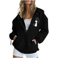 thumbnail image 1 of Womens Zip Up Hoodies Oversized Sweatshirts Print Fall School Fashion Outfits Casual Jackets 2025 Winter Clothes, 1 of 4