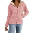 thumbnail image 1 of Womens Zip Up Hoodies Thermal Sherpa Lined Fleece Jacket Long Sleeve Hooded Sweatshirt Fall Fashion Winter Coat, 1 of 4