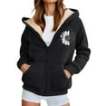 thumbnail image 1 of Womens Zip Up Hoodies Winter Sherpa Lined Sunflower Print Thermal Warm Sweatshirts with Pockets Casual Drawstring 2026 Comfy Coat, 1 of 5