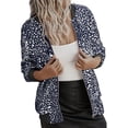 thumbnail image 1 of Womens Zip Up Jacket Lightweight Leopard Printed Full Zip Cropped Coat Trendy Long Sleeve Bomber Jacket with Pockets, 1 of 7