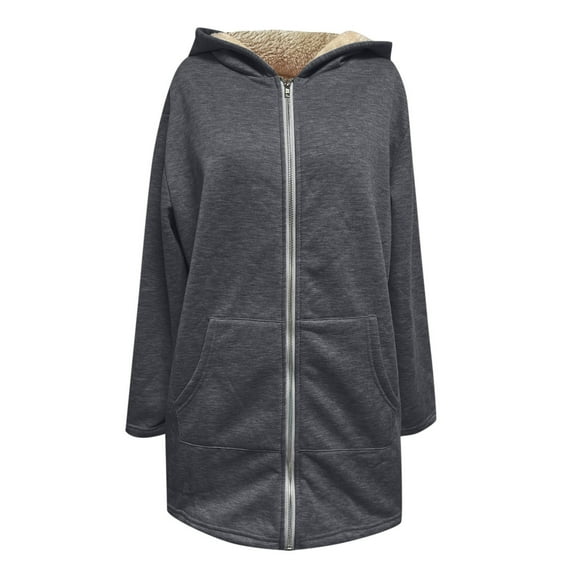 Womens Zip Up Long Hoodie Jacket Lightweight Tunic Sweatshirt Open Front Cardigan GY1, XXXXXL