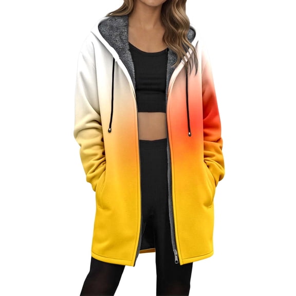 Womens Zip Up Long Hoodie Jacket Lightweight Tunic Sweatshirt Open Front Cardigan