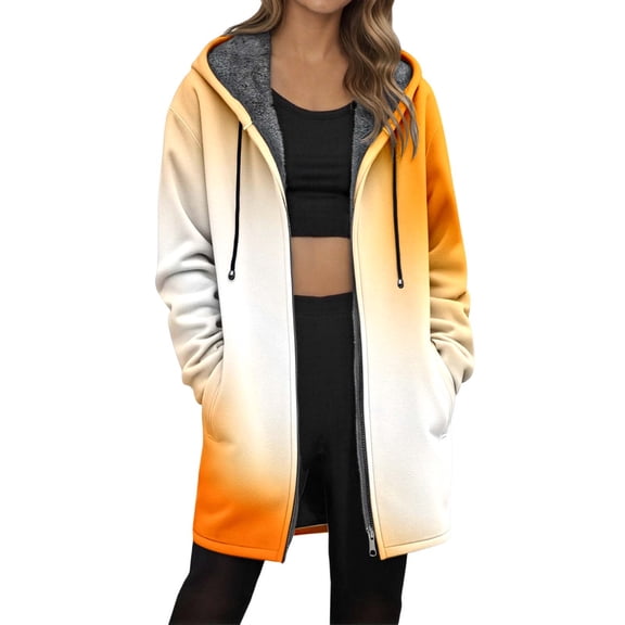 Womens Zip Up Long Hoodie Jacket Lightweight Tunic Sweatshirt Open Front Cardigan