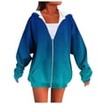 thumbnail image 1 of Womens Zip Up Sweatshirt, Hoodies for Women Fall Fashion Ombre Tie Dye Full Zip Hooded Long Sleeve Pullover with Pockets, 1 of 3