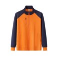 thumbnail image 1 of Womens Zip Up Sweatshirt Long Sleeve Color Block Tops Stand Up Collar Jacket With Zipper Pocket Orange M, 1 of 2