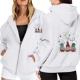 thumbnail image 1 of Womens Zip-up Hoodie Christmas Cute Santa Claus Print Long Sleeve Jackets Xmas Holiday Funny Fall Winter Hooded Sweatshirts, 1 of 8