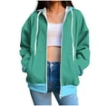 thumbnail image 1 of Womens Zip up Hoodies, Long Sleeve Pullover for Women Fall Fashion Loose Fit Color Patchwork Hooded Sweatshirts Coats with Pcokets, 1 of 4