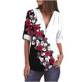 thumbnail image 1 of Womens Zipper Chiffon Blouses 2024 Elegant Dressy Business Office Work Tunic Tops Casual Shirt Ladies V Neck Half Zip Up Loose Fit T Shirts Tee Pullover Blouse Plus Size, 1 of 4