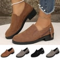 thumbnail image 1 of Womens Zipper Chunky Low Heeled Shoes Round Toe Comfortable Formal Dress Shoes Slip-On Business Wedding Office Shoes Women's Casual Loafers, 1 of 9
