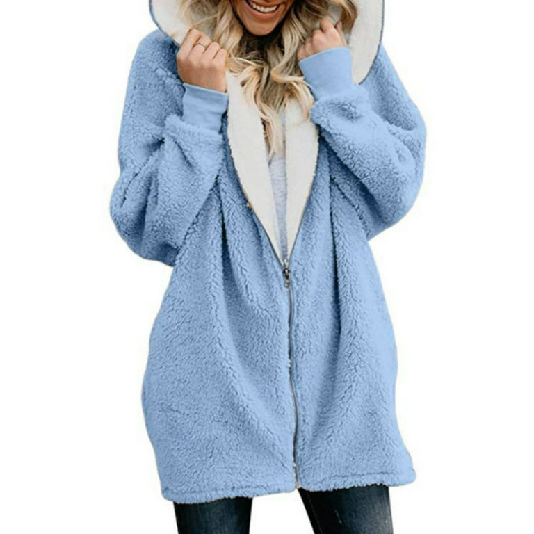Roaman's Women's Plus Size Hooded Textured Fleece Coat - 3x, Beige