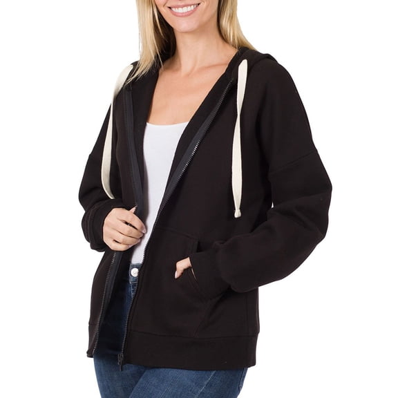 Womens Zipper Hoodie Sweat Jacket