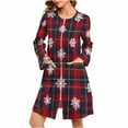 thumbnail image 1 of Womens Zipper Short Robe Christmas Buffalo Plaid Long Sleeve Bathrobes Sleepwear Soft Housecoat with Pockets Zip Up House Robes, 1 of 9
