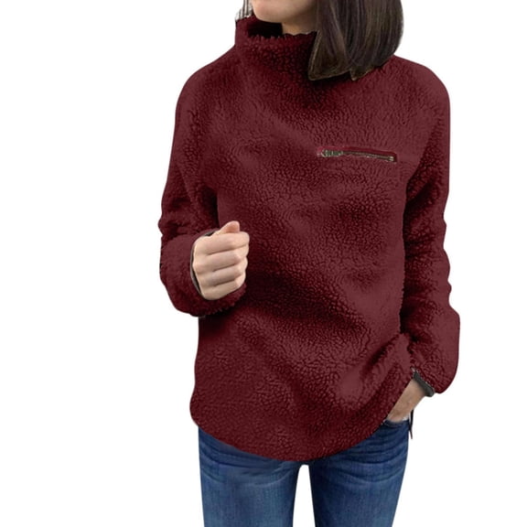Womens Zipper Sweatshirt Turtleneck Long Sleeve Pullover Casual Loose Sweatshirts Top T Shirts , XXXL