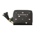 thumbnail image 1 of Womens Zipper Wallet with Heart Embroidery and Tassel, Slim Coin Purse with Card Slots and ID Pocket, Cute Bifold Wallet for Women and Girls, 1 of 6
