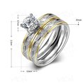 thumbnail image 1 of Womens Zircon Rings Set 316L Stainless Steel Double Layer Bridal Ring Round Shape Elegant Design Special Occasions, 1 of 4