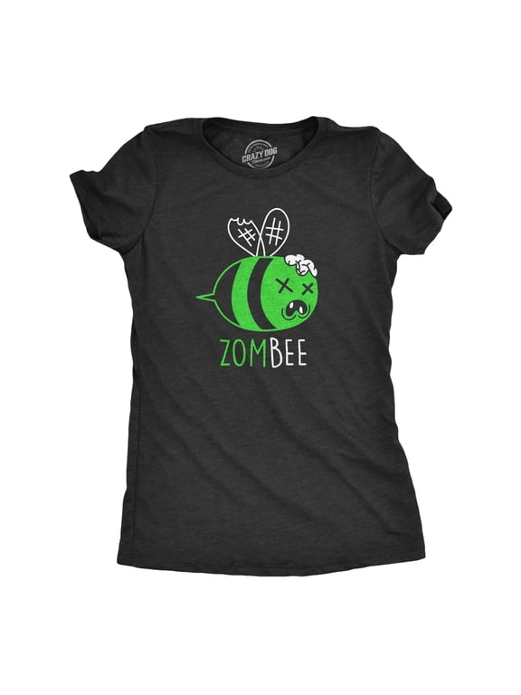 Womens Zombee T Shirt Funny Zombie Halloween Bumble Bee Novelty Graphic Tee Womens Graphic Tees