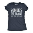 thumbnail image 1 of Womens Zombies Eat Brains so You're Safe Funny T Shirt Halloween Living Dead Tee Womens Graphic Tees, 1 of 6