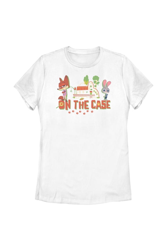 Womens Zootopia 2 Chibi Judy and Nick On the Case T Shirt
