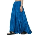 thumbnail image 1 of Womens a Line Flowy Pleated Maxi Skirt Summer Casual Vacation Low Rise Flowy Dance Oversized Skirt Long Skirts for Women Jeans Skirt Blue One Size, 1 of 8