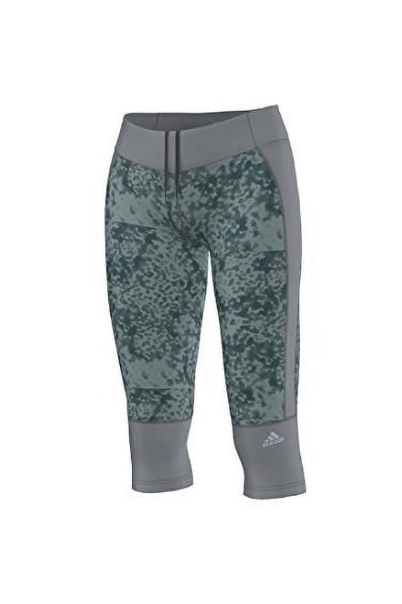 Womens adidas Supernova Clima Q4 Three-Quarter Graphic Tight, Black/Grey, Medium