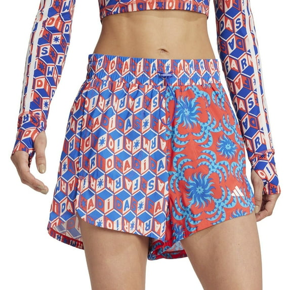 Womens adidas x FARM Rio Pacer Shorts Color: Bright Red Size: LARGE