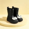 thumbnail image 1 of Womens and Girls 3D Cartoon Big Eyes Mid Calf Rain Boots Non Slip Waterproof PVC Wellies for Park Gardening Rainy Outdoor Black 28, 1 of 7