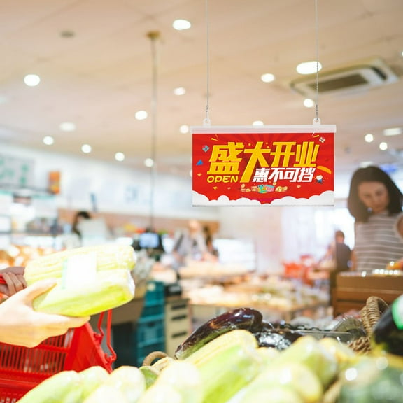 Hemobllo 2pcs Canvas Hanger Rod Shape Transparent PVC Hanging Posters and Flags for Exhibitions