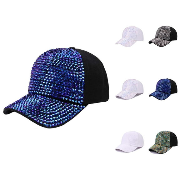 Womens baseball caps rhinestone hat â Trendy casual baseball cap for women with decor, dad hat fit, adjustable breathable mesh hat for golf, travel, beach or sunny day shade