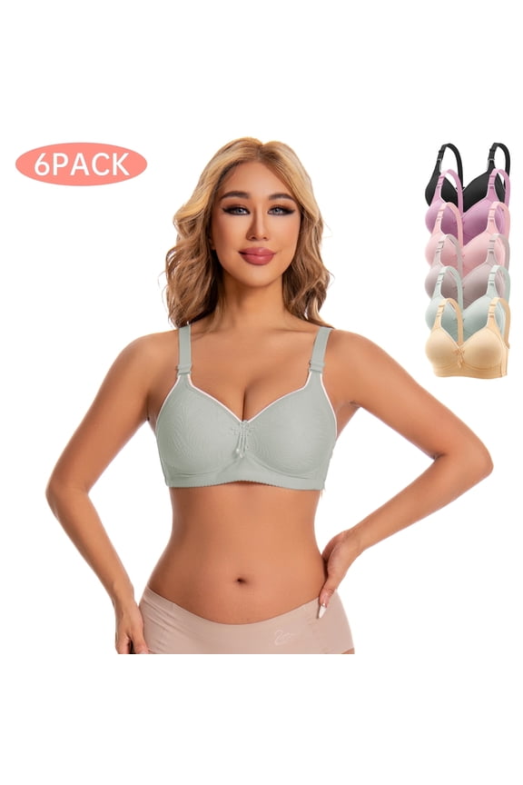 Womens bras Wireless Tassel Push-Up Full Coverage Seamless Bra Comfortable S-XL 6 Pack