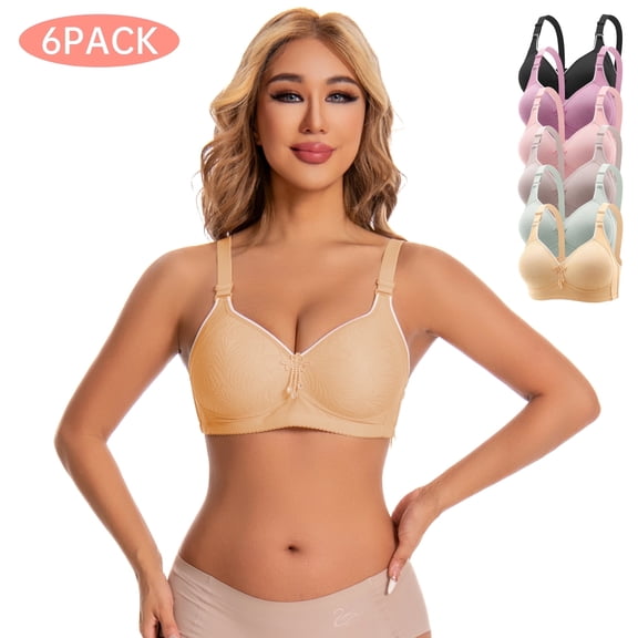 Womens bras Wireless Tassel Push-Up Full Coverage Seamless Bra Comfortable S-XL 6 Pack