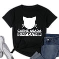 thumbnail image 1 of Womens carne asada Lover Funny Cute Cat Gifts T-Shirt Black 3X-Large, 1 of 5