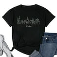 thumbnail image 1 of Womens city skyline Krakow Poland T-Shirt Black X-Large, 1 of 5