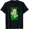 thumbnail image 1 of Womens fight like a queen lymphoma cancer awareness T-Shirt Black Large, 1 of 5