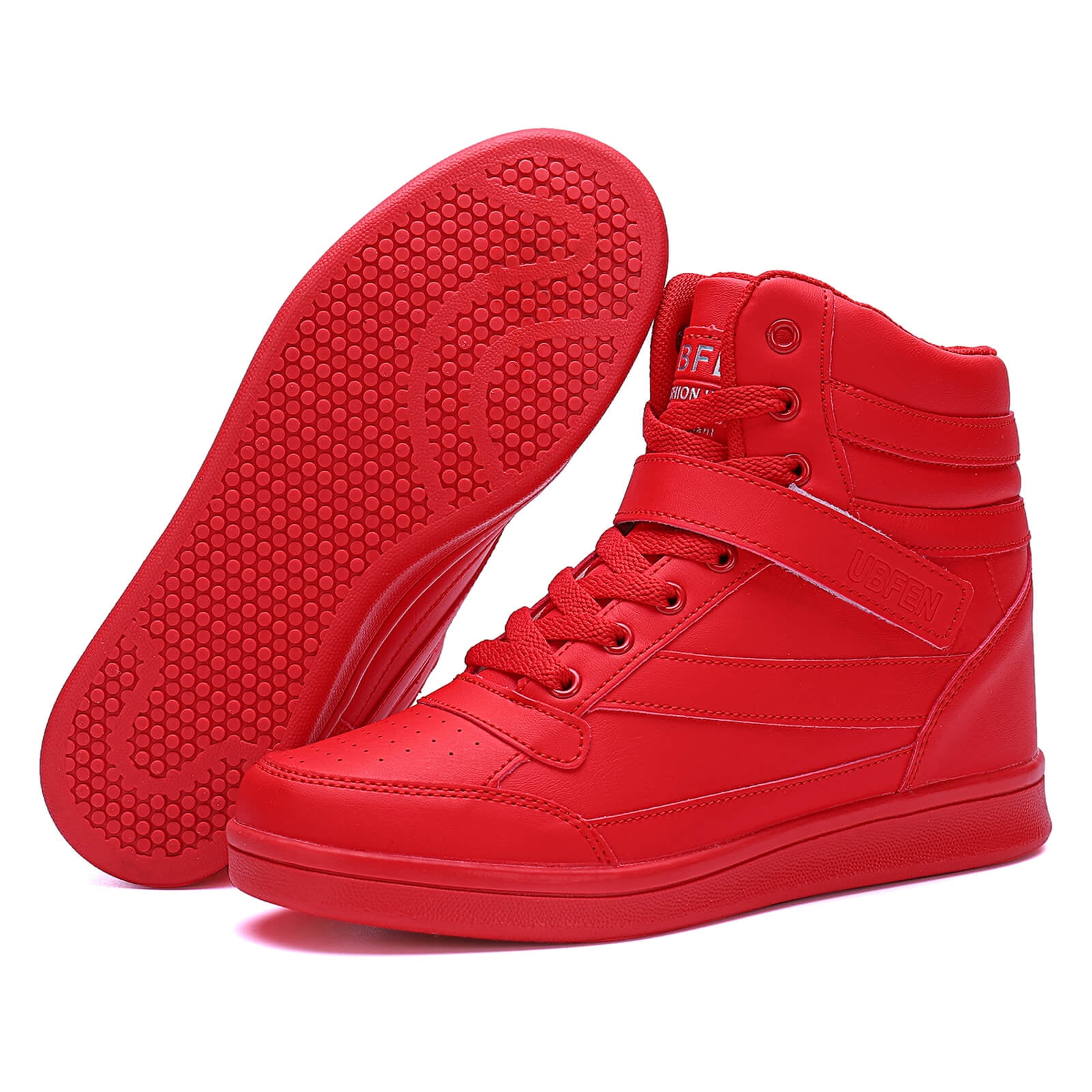 Womens high top Ankle Support Sneakers Vibrant Colour Hidden Wedge Heel ...