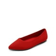 thumbnail image 1 of Womens knit pointed toe flats comfortable slip on dress shoes for office or business wear, 1 of 6