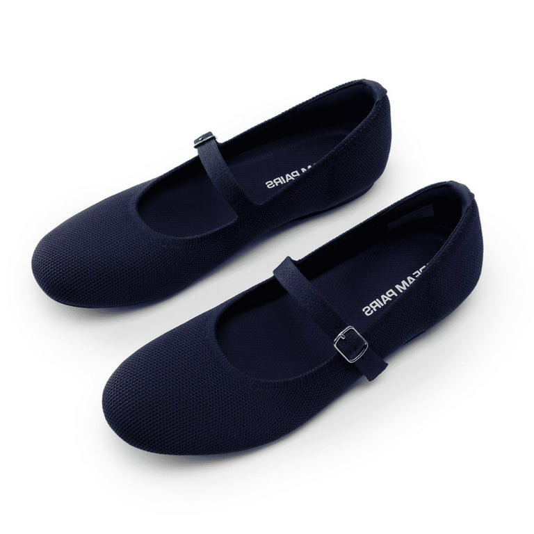 Womens mary jane ballet flats comfortable knit dress shoes with