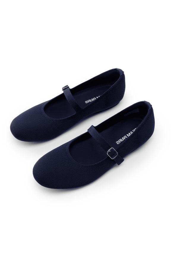 Womens mary jane ballet flats comfortable knit dress shoes with arch support for work or casual wear