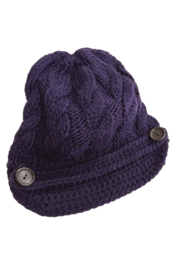 Womens & Mens Purple Knit Newsboy Hat Cap