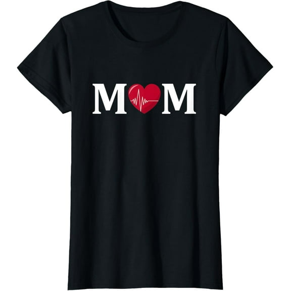 Womens mom heartbeat T-Shirt