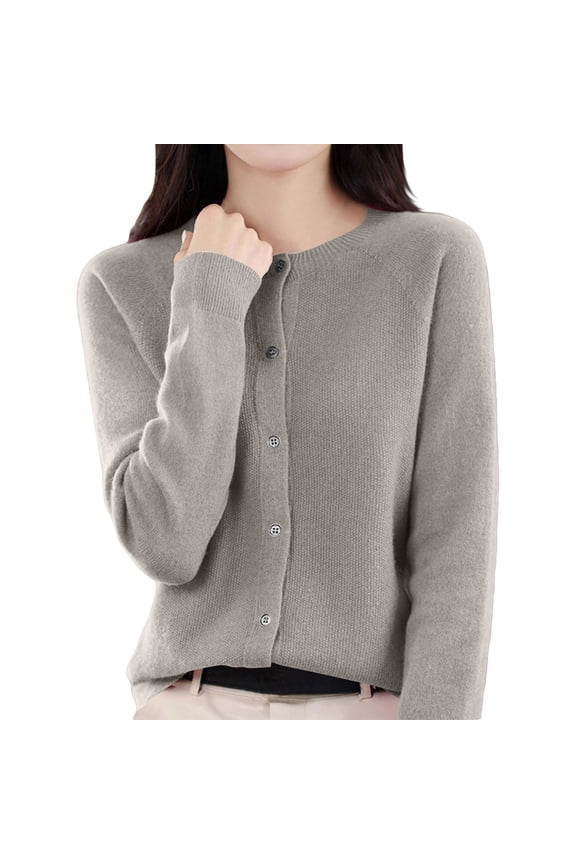 Womens&nbsp;cardigan&nbsp;sweaters Button Down Cardigans Open Front Crew Neck Cozy Sweater Top Casual Tops Outwear OIOLOYJM Camel XL