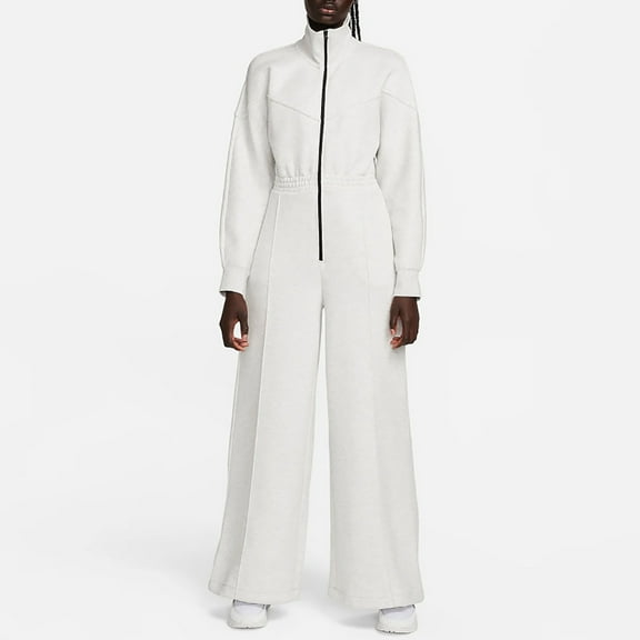 Womens pants Women Casual Solid Romper Long Playsuit Zipper Long Sleeve Jumpsuit Rompers for Women Pants Wide Leg Jumpsuits for Women Lounge Pants Ladies Pants