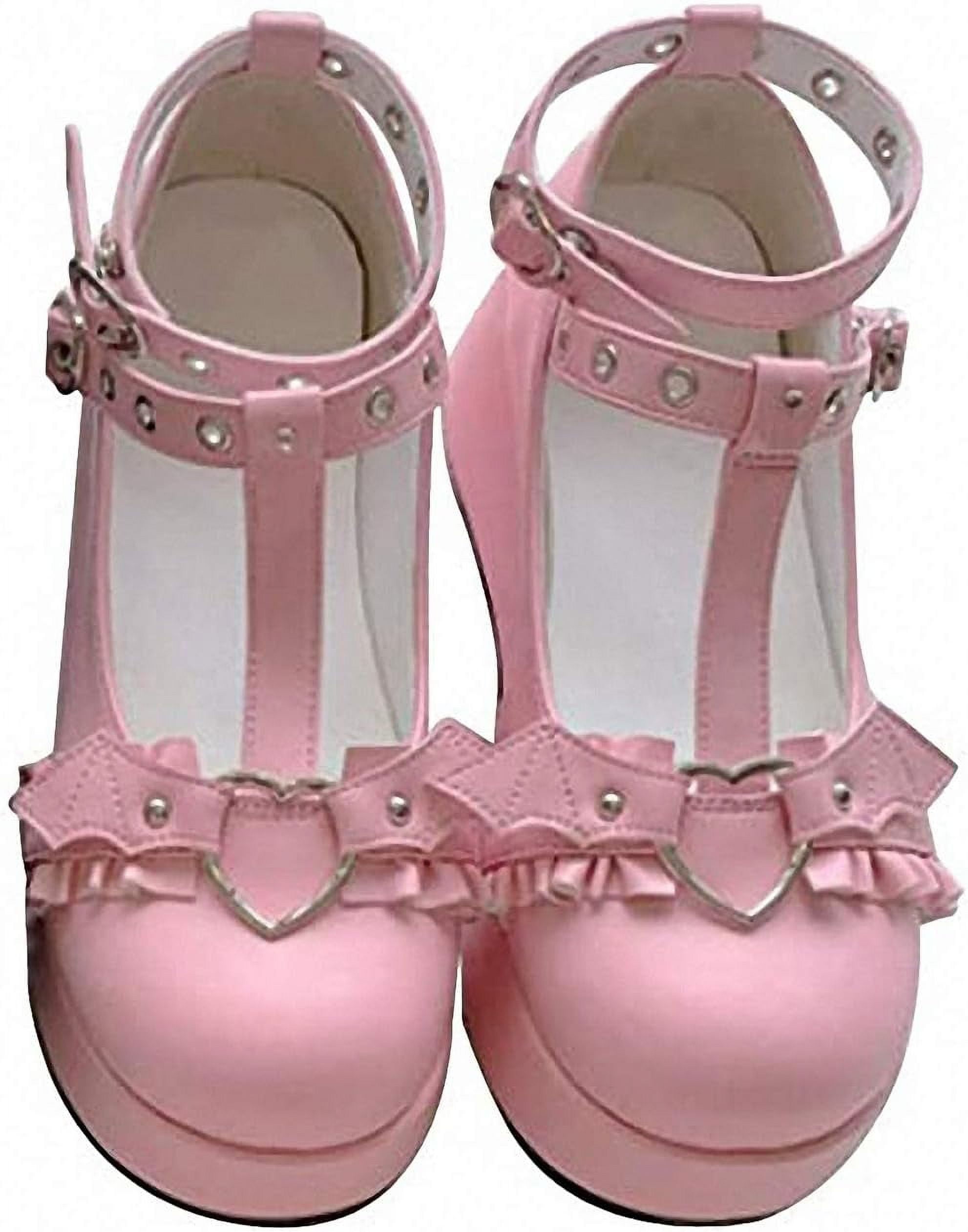 Womens Platform Mary Janes Schoenen Sweet Toe Enkel Lolita Gothic Platform Jurk Pumps Schoenen Chunky Platform Schoenen Lakleer Jurk Schoenen, Stijl 16 Khaki, 36.5 EU