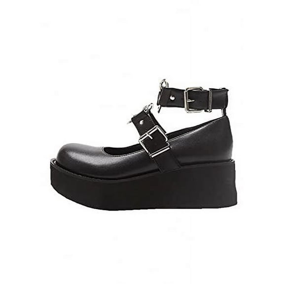 Womens platform Mary janes Shoes Sweet Toe Ankle Lolita Gothic Platform Dress Pumps Shoes Chunky Platform Shoes Patent Leather Dress Shoes